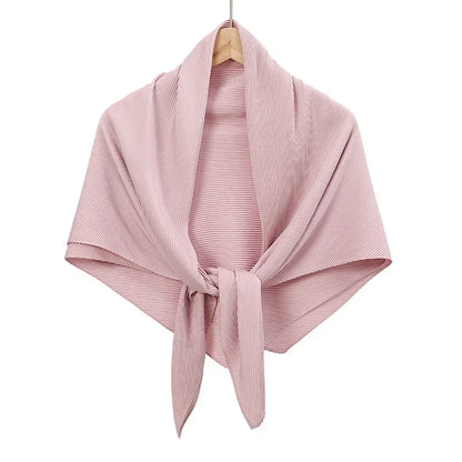 Plain Wrinkle Square Pleated Scarf Satin Shawls Wrap Stole Muslim Hijab 90*90cm Malaysia Kerchief Bandanas Headband Silk Scarves