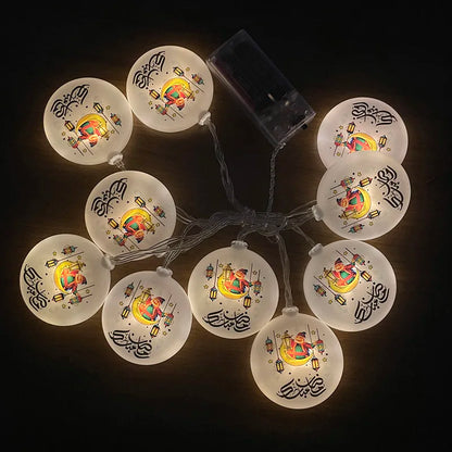Ramadan Star Moon Castle Lampu Rentetan LED Eid Mubarak Hadiah Islam Muslim Ramadan Kareem Hiasan untuk Pesta Aidilfitri di Rumah 
