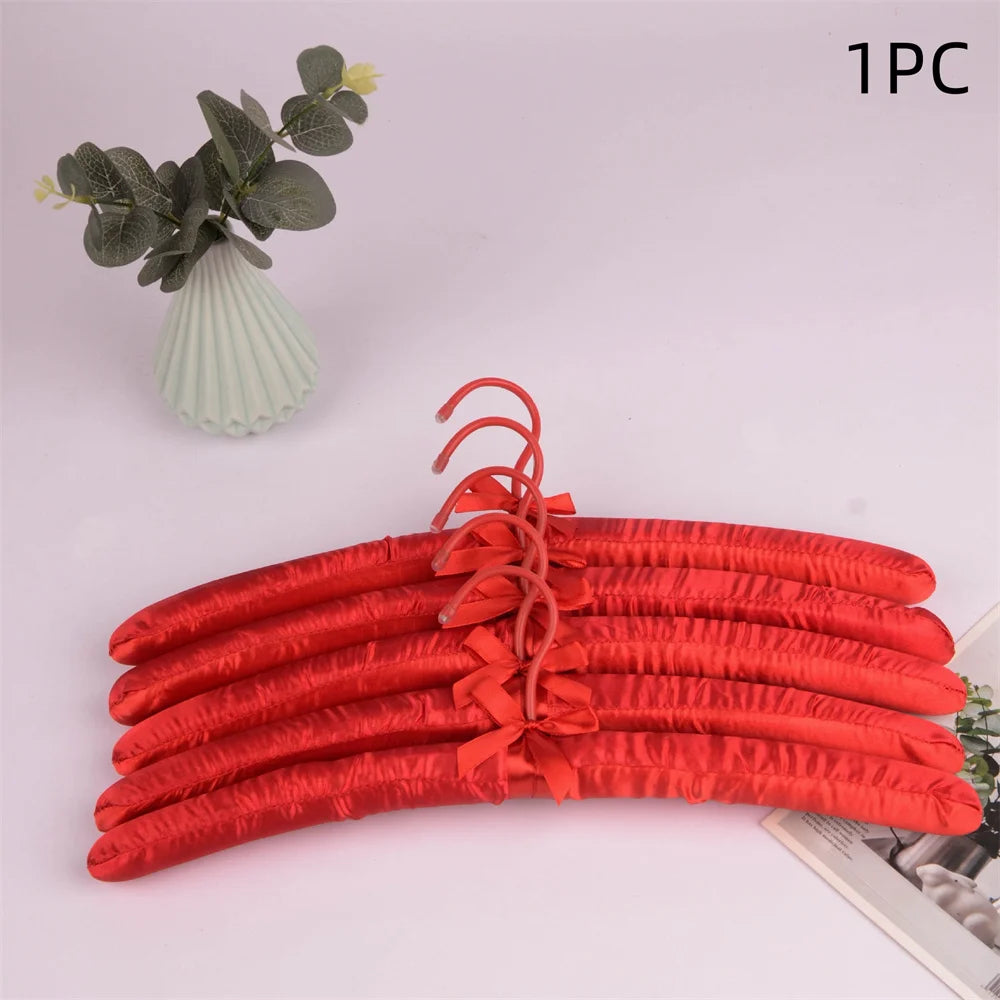 1pcs Silk Hanger Coat Satin Padded Clothes Silk Wrapped Display Hanger Sponge Hangers Clothes Hanger  Non-Slip Dress Hanger