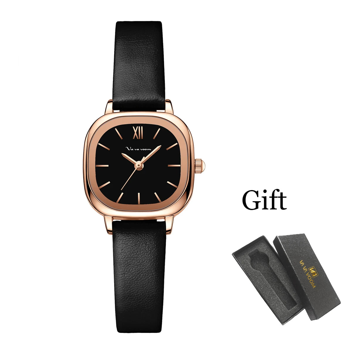 Women Quartz Watch Fashionable Square Leather Casual Minimalist Style Rose Gold Watch 1PC Top brand Girls for Watch Dropshipper