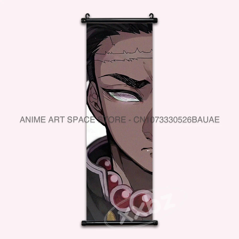 Demon Slayer Hanging Painting Wall Artwork Canvas Scrolls Picture Kawaii Anime Poster Kochou Shinobu Home Decor Children's Room