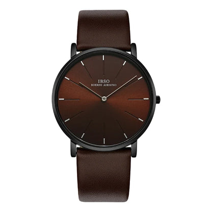 Original Brand Men Watch Blue Leather Waterproof 2024 Dress Quartz Hand Clock Boys Ultra Luxury Trend Male Wristwatches Brown