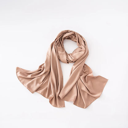 Cheap Plain Long Satin Polyester Scarves Matte Feeling Solid Women Scarf Soft Malaysia Women Shawl Big discount Muslim Hijab