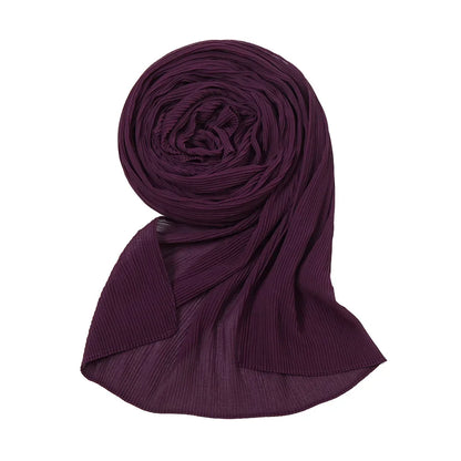 Big Size Pleated Chiffon Hijab Scarf for Muslim Women Turban Pashmina Shawls and Scarves Women Bandana Headband Hijabs Headscarf