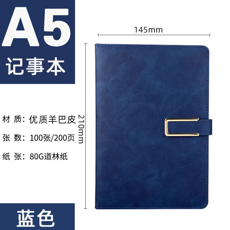 Vintage A5 Leatherbound Notebook Personalized Soft Cover Business Notebook Office Magnetic Buckle Notebook Diary Notebook