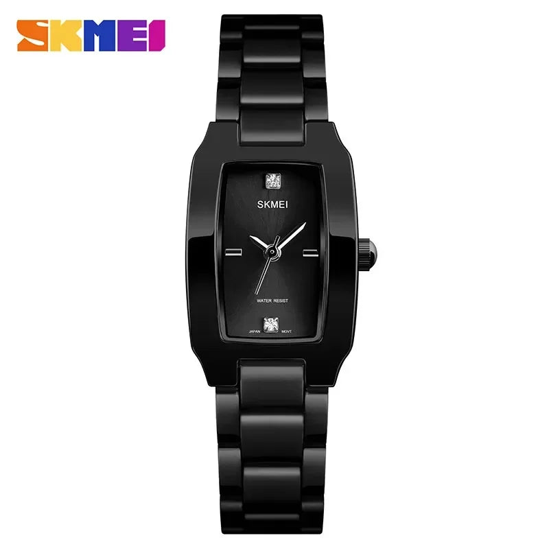 Skmei 1400 Ladies Casual Dress Luxury Silver Ladies Rhinestone Waterproof Relogio Feminino Quartz Watch Fashion Thin Watches