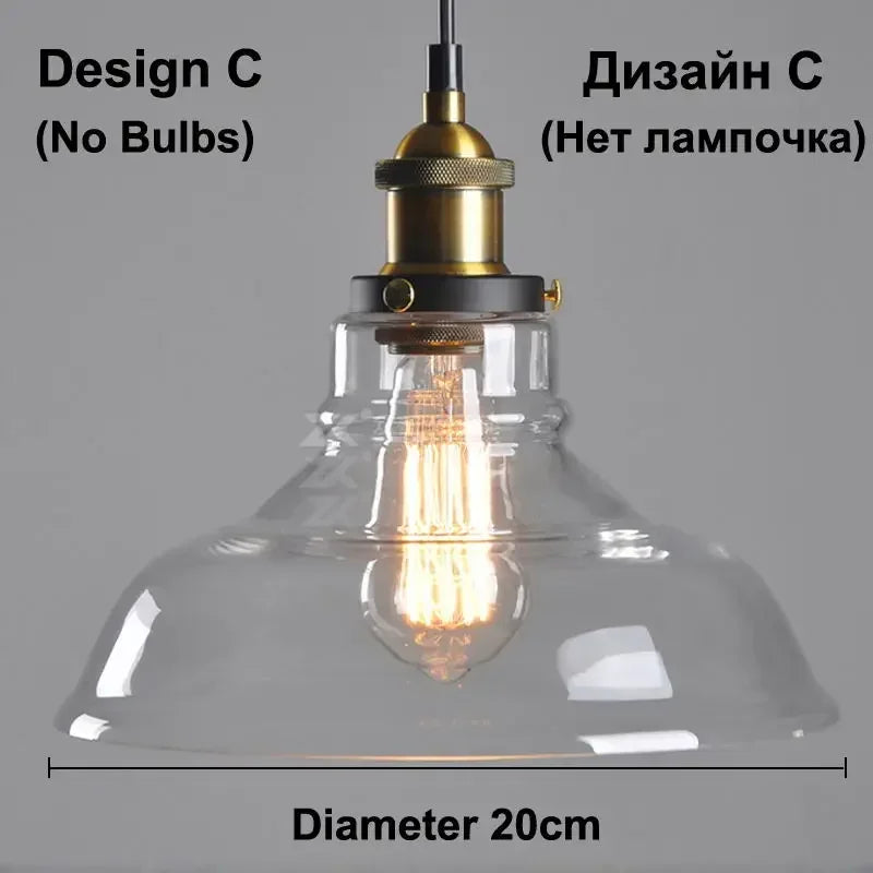 Clear Gray Amber Colour Vintage Pendant Lights Dining Glass Hanging Lamp Russia Loft Luminaire Modern Bedroom Light Fixtures