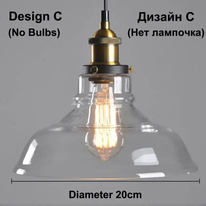 Clear Gray Amber Colour Vintage Pendant Lights Dining Glass Hanging Lamp Russia Loft Luminaire Modern Bedroom Light Fixtures