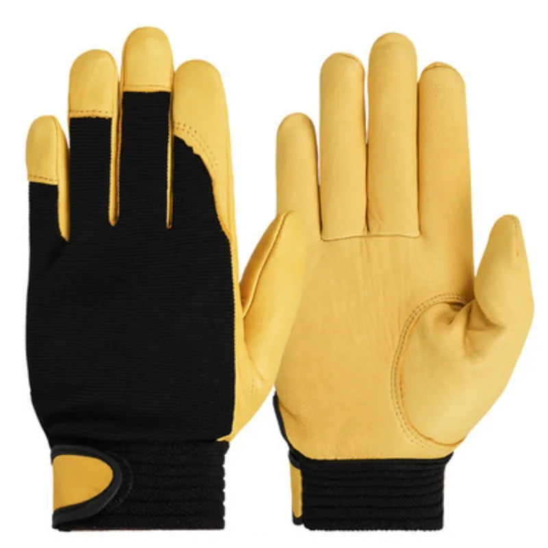 1 Pair Safety Work Gloves Builder Gloves Gardening Gloves Light-Duty Mechanic Gloves Imitation Sheepskin for M/L/XL/XXL