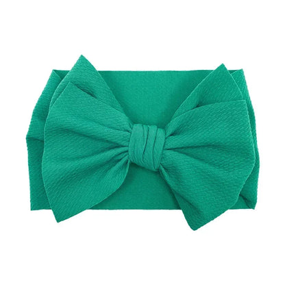 Fashion Handmade Bowknot Elastic Wide Hairband Toddler Solid Color Big Bows Headband Baby Girls Headwear Holiday Gifts