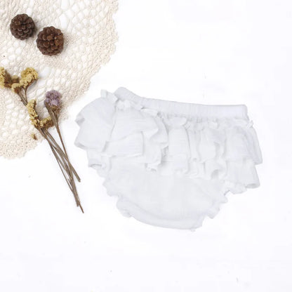 Double Layers Baby Girls Tutu Skirt Shorts Summer Cozy Muslim Cotton Baby Bloomers Toddler Short Pants Children Pettiskirt 0-3y