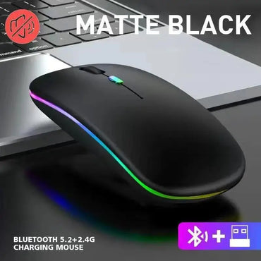 Wireless Mouse Gaming Mouse Backlight USB Compatible RGB Rechargeable Mice Silent Backlit Ergonomic Gaming Mouse for Laptop PC