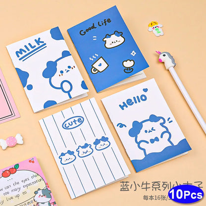 10Sets Retro Small Notebooks Kawaii A7 Blank Mini Cute Planner Diary Note Notepad Aesthetic Journal Kids Stationery Agenda Thing