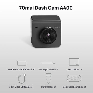 70mai Dash Cam A400 Kereta DVR 145° FOV 1440P Resolusi 70mai A400 Sokongan Perakam Kereta Cam Belakang Monitor Parking 24J