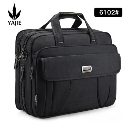 Business men's briefcase canvas waterproof large capacity 15.6 inch laptop bag work bag business bag official  office bag