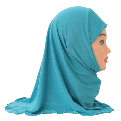 Muslim Hijabs for Kids Girl 7 to 12 years old Islamic Scarf Shawls Soft Stretch Material Malaysia Girl Children Hijabs Wholesale