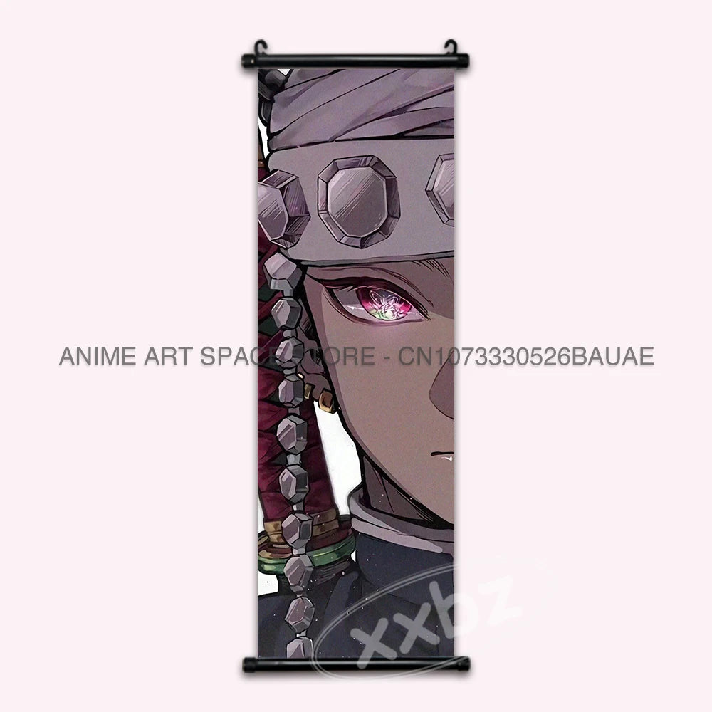 Demon Slayer Hanging Painting Wall Artwork Canvas Scrolls Picture Kawaii Anime Poster Kochou Shinobu Home Decor Children's Room