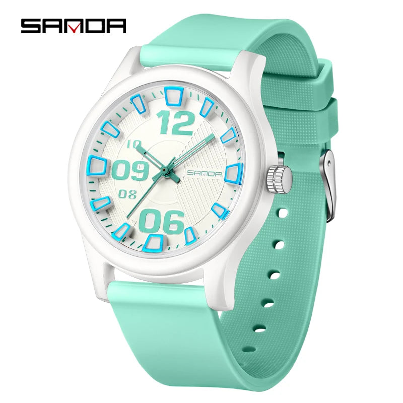 SANDA 3252 Fashion Trend Ladies Boys Young Watch Sports 50M Waterproof Wrist Watch Ladies Watch Casual Clock Relogio Feminino