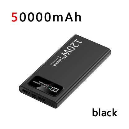 200000mAh Power Bank 120W Super Fast Charging High Capacity Battery Digital Display Power Bank For iphone Huawei Xiaomi Samsung