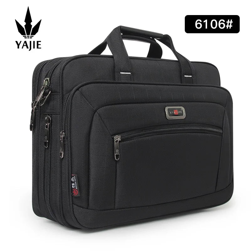 Business men's briefcase canvas waterproof large capacity 15.6 inch laptop bag work bag business bag official  office bag