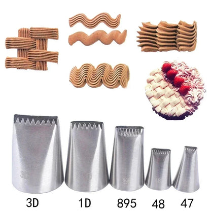 1/3/4/5/7PCS Kitchen Gadgets New Basket Weave Icing Piping Nozzles For Cakes Cupcake Decorating Pastry Nozzles Baking Cake Tools