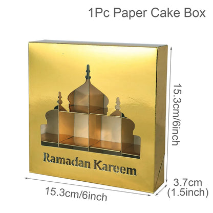 Kotak Hadiah Eid Mubarak Kek Kotak Gula-gula Hiasan Ramadan untuk Rumah 2024 Perlengkapan Pesta Muslim Islam Aidilfitri Ramadan Kareem 