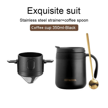 304 Stainless Steel Portable Coffee Filter Drip Coffee Tea Holder Reusable Mug Coffee Dripper Tea Cup Set Coffee Pot Coffeeware