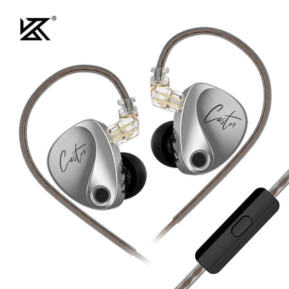 KZ Castor 2DD in Ear HiFi Earphones Dynamic High-end Tunable Earphones Monitor Headphone Cancelling Earbud Adjustable Earphones