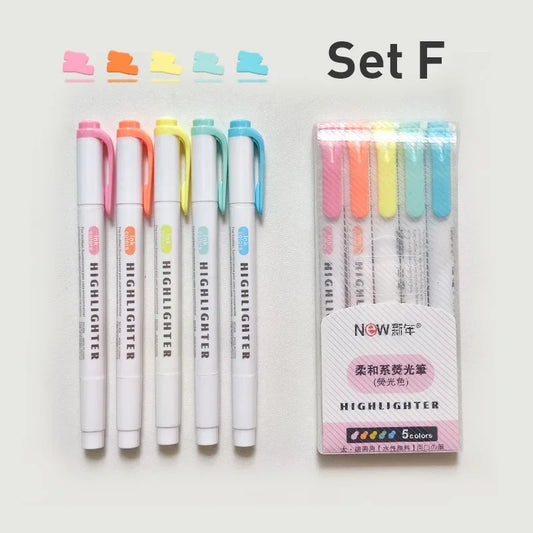 5/10/15/30 Colors Cute Double Head Highlighter Pen Art Marker Painting Pen Soft Color Fluorescent Pen School Office Stationery