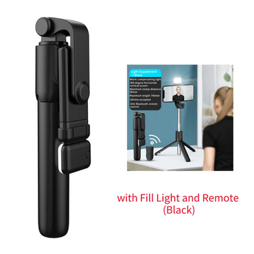 Telefon Bimbit Selfie Stick Tripod Bluetooth Jauh Wayarles Selfi Stick Pemegang Telefon Stand dengan Beauty Fill Light untuk Telefon 