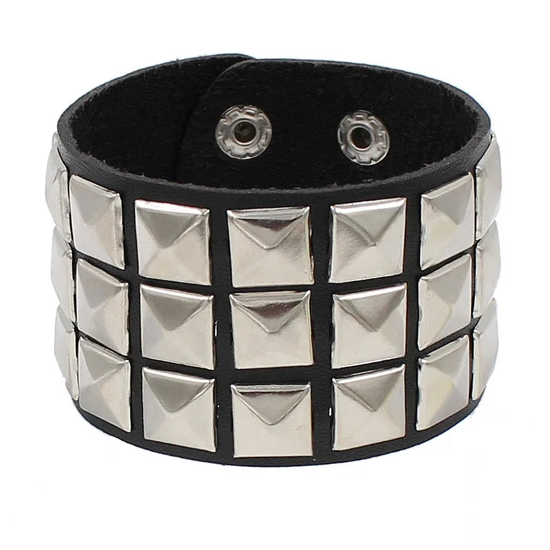 2022 Punk Rivet Nightclub Trend Bracelet Skull Bracelets Bangle Stainless steel Gothic Multi-level Fashion Jewelry wholesale