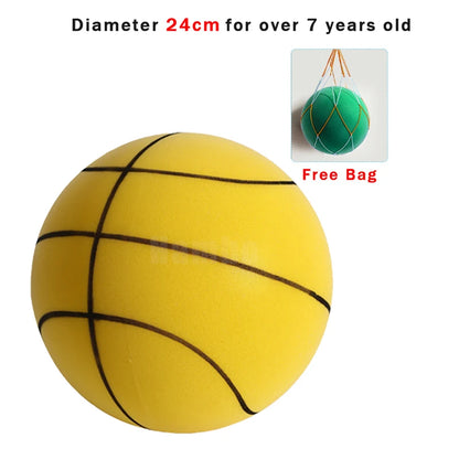 Silent basketball Size 7 Squeezable Mute Bouncing Basketball Indoor Silent Ball Foam Basketball 24cm Bounce Football Sports Toys