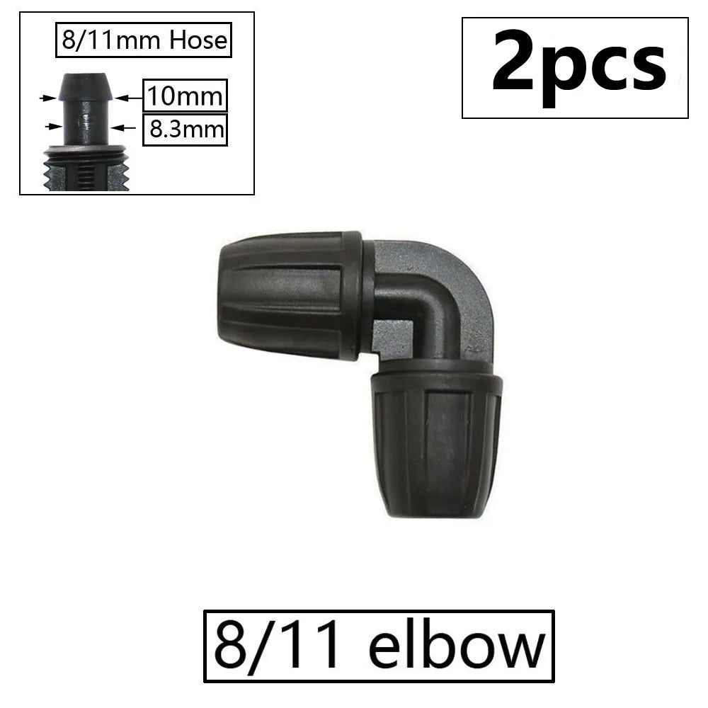 3/8" 8mm Penyambung Hos Taman 8/11 Hingga 4/7 3/5mm Pengurangan Hos Pemisah Air Tee Siku Hujung Palam Titisan Sistem Pengairan 