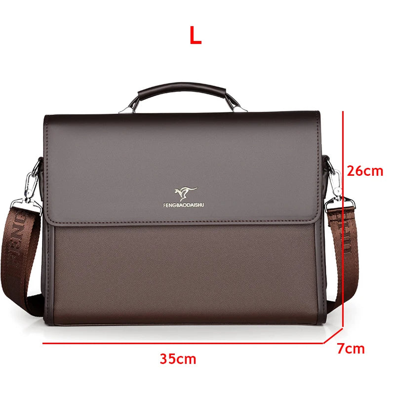 Leather Luxury Briefcases For Men Designer Work Business Tote Bolsas Black Handbag Shoulder Lawyer Square A4 Side Crossbody Bag