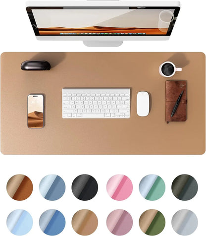 Leather Desk Pad Protector, Office Desk Mat, Large Mouse Pad, Non-Slip PU Leather Desk Blotter, Laptop Desk Pad  Waterproof