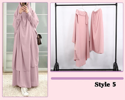 Women Hooded Muslim Hijab Dress Eid Prayer Garment Jilbab Abaya Long Khimar Full Cover Ramadan Gown Abayas Islamic Clothing