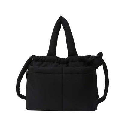 Women Puffer Tote Bag Fashion Shoulder Bag Adjustable Strap Casual Tote Handbag Multi-pockets Trendy Messenger Bag Chic Hobo Bag