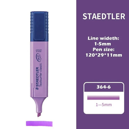 1pcs STAEDTLER 364 Color Highlighter Pen 1-5mm Classic Art Marker Spot Liner Highlight Paper Fax Drawing A6110