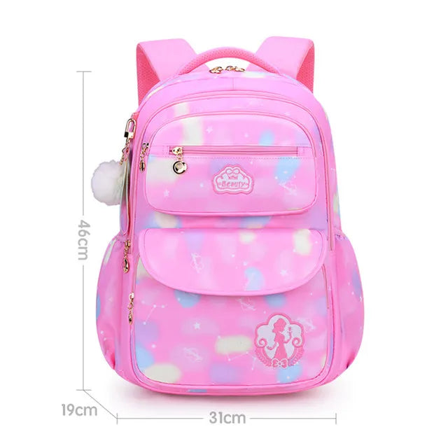 Beg sekolah kanak-kanak perempuan beg sekolah beg belakang merah jambu untuk kanak-kanak kanak-kanak remaja beg sekolah rendah Kawaii comel kalis air kit kelas kecil 
