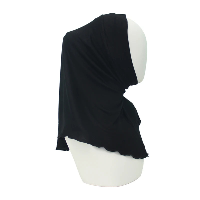 Modal Instant Hijabs for Woman Muslim Islam Turban Solid Mini Style Scarf Amira Soft Plain Colors Ready to Wear Hijab Undercaps