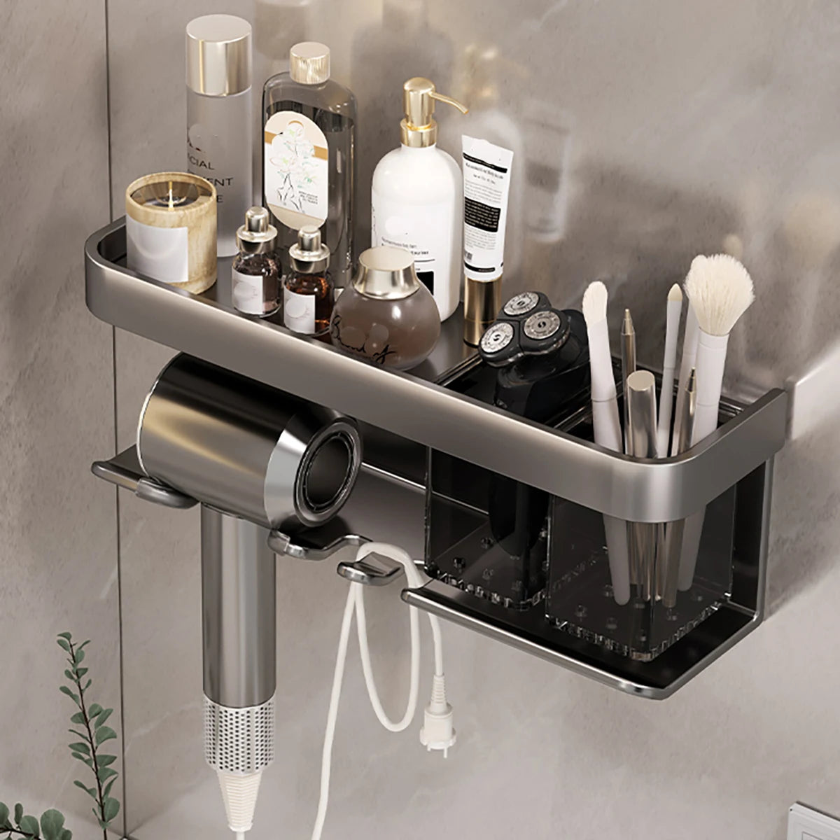 Hair Dryer Holder Wall Dryer Cradle Straightener Stand Hairdryer Organizer Box Toilet Blower Holder Shelf Bathroom Accessories