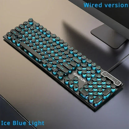 Eweadn GX330 Wired Keyboard Mouse Set Retro Punk ABS Keycaps Gaming Keyboard Mouse Headphones Office Family PC Gamer Laptop Gift