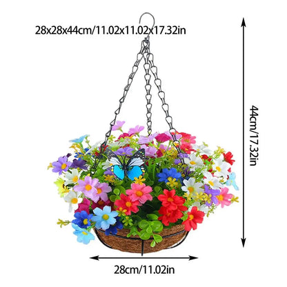 Artificial Hanging Flowers In Basket Silk Daisy Fake Flowers Chain Hanging Basket Flowerpot Wedding Home Party DIY Decoration