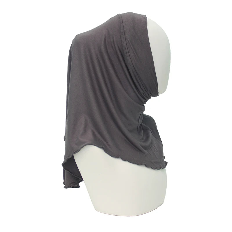 Modal Instant Hijabs for Woman Muslim Islam Turban Solid Mini Style Scarf Amira Soft Plain Colors Ready to Wear Hijab Undercaps