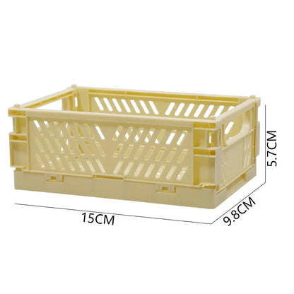 Plastic Foldable Storage Crate Folding Box Basket Stackable Cute Makeup Jewellery Toys Boxes for Storage Box Organizer Portable