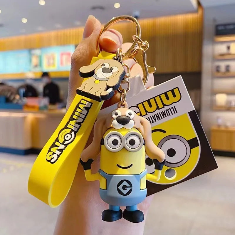 Anime Minions Keychain12 Chinese Zodiac Series Kartun Comel Mainan Kanak-kanak Cincin Kunci Beg Sekolah Hadiah Aksesori Kunci Kereta