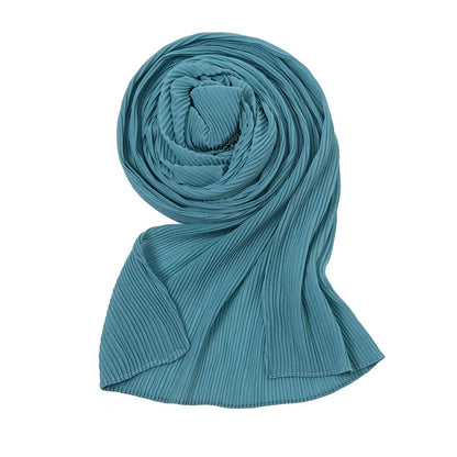 Big Size Pleated Chiffon Hijab Scarf for Muslim Women Turban Pashmina Shawls and Scarves Women Bandana Headband Hijabs Headscarf