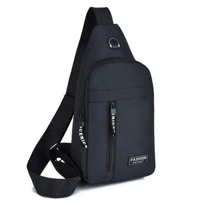 Chest Bag Solid Color Men Chest Bag Outdoor Casual Fashion One Shoulder Crossbody Bag Men's Waterproof Large Capacity Fanny Pack