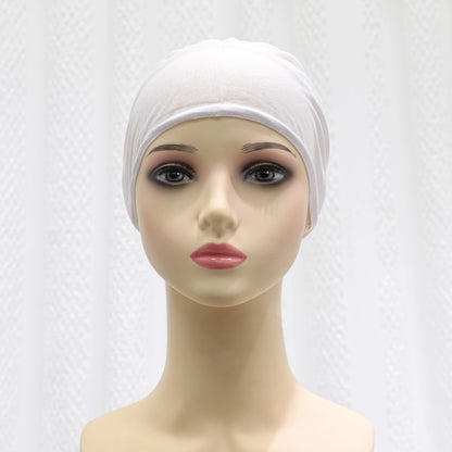 2024 summer new solid color Middle Eastern Malay headscarf solid color Muslim strap bottoming hat headscarf