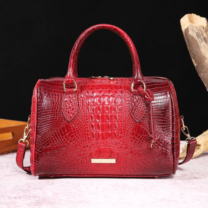 Beg Tangan Boston Timbul Buaya Ombre Beg Selempang Gaya Klasik Dompet Beg Kulit Wanita 